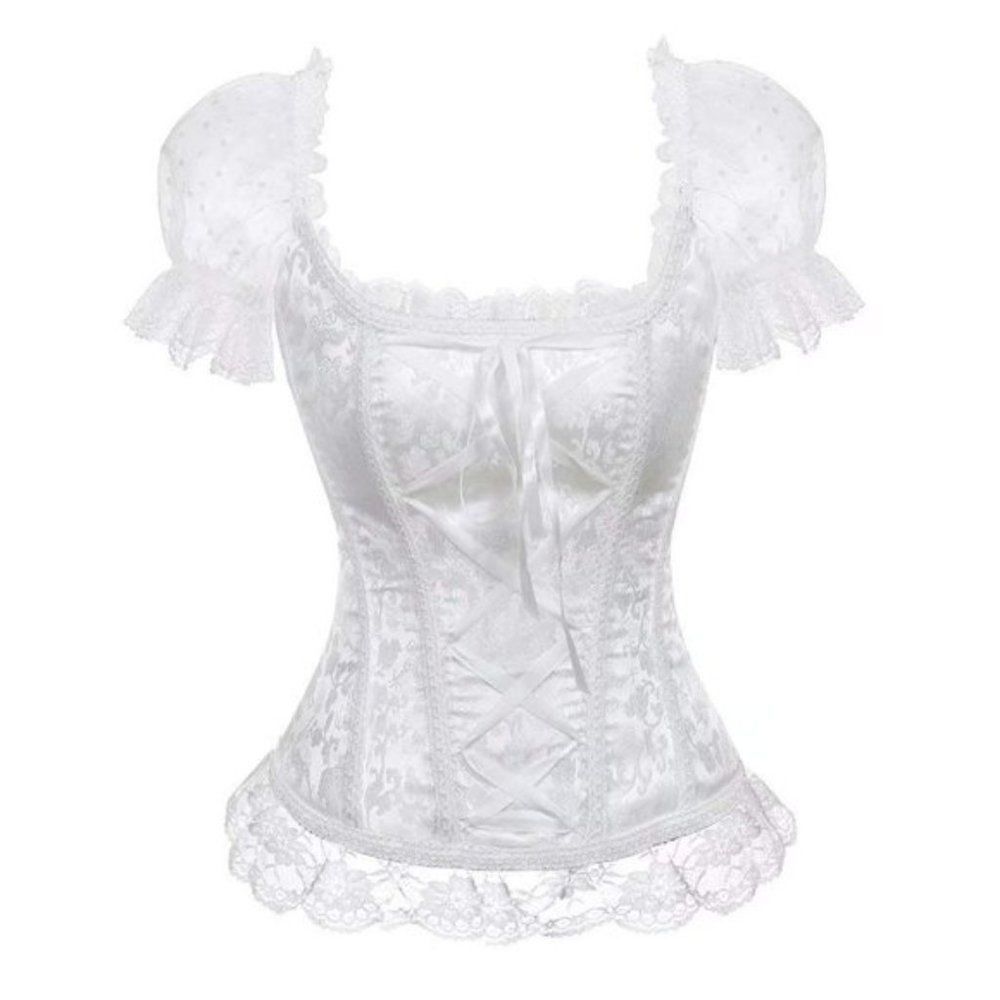 𝅺CORSETS, Overbust Bustier Top Sexy - White